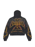 Vale waffle-knit graphic-print hoodie
