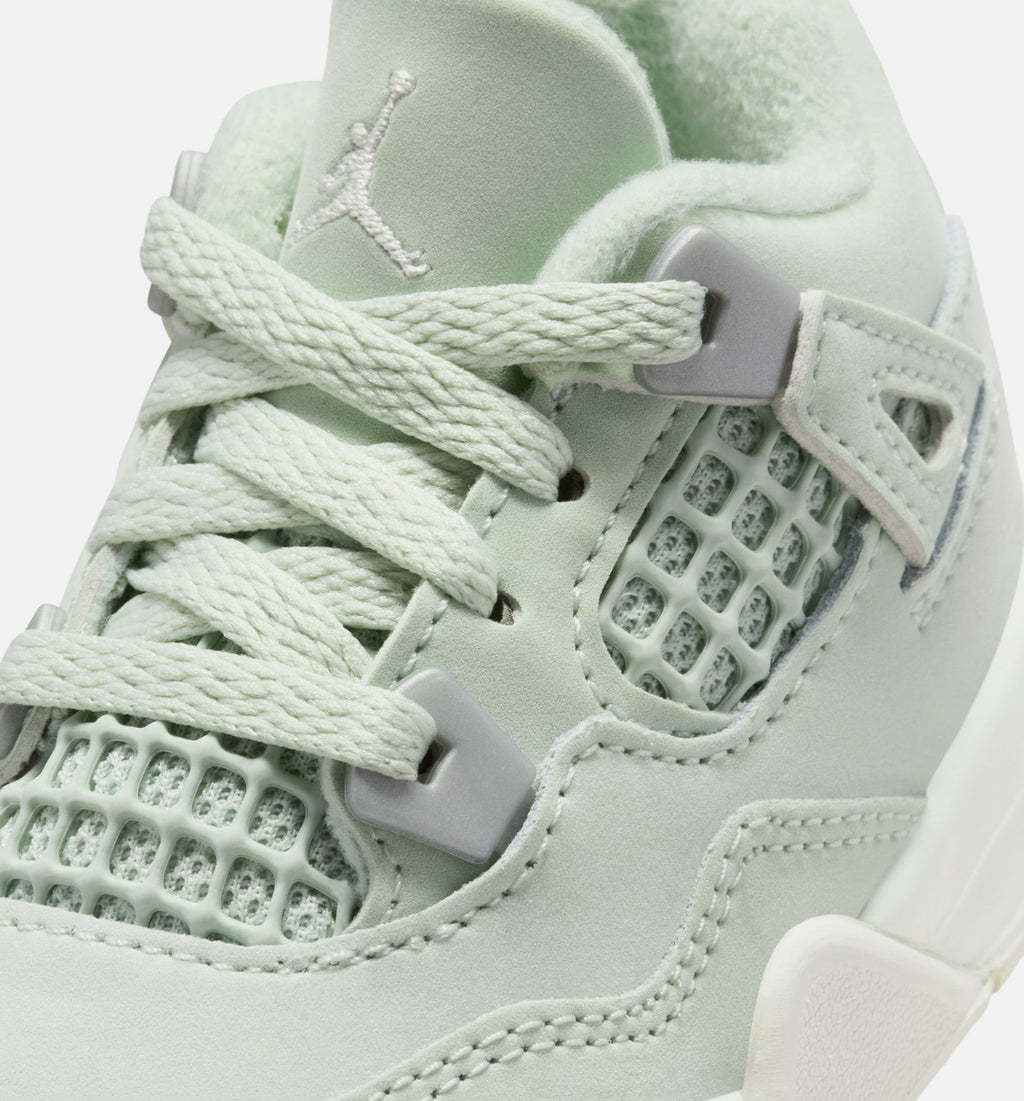 Air Jordan 4 Retro Abundance Infant/Toddler Lifestyle Shoe – Seafoam/Sail/Metallic Silver
