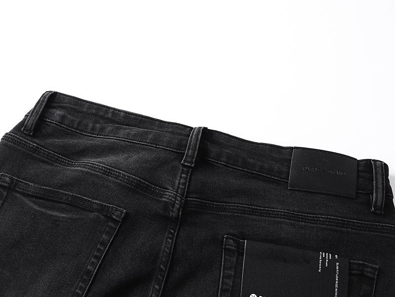 Purple Brand Black Washed Rhinestone Detail Jeans